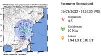 Gempa Magnitudo 4,5 Guncang Paser Kalimantan Timur