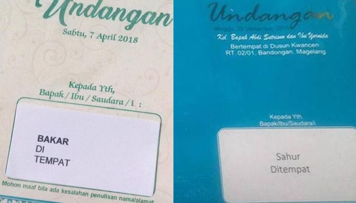 10 Tulisan Lucu dan Nyeleneh di Undangan yang Bikin Ngakak