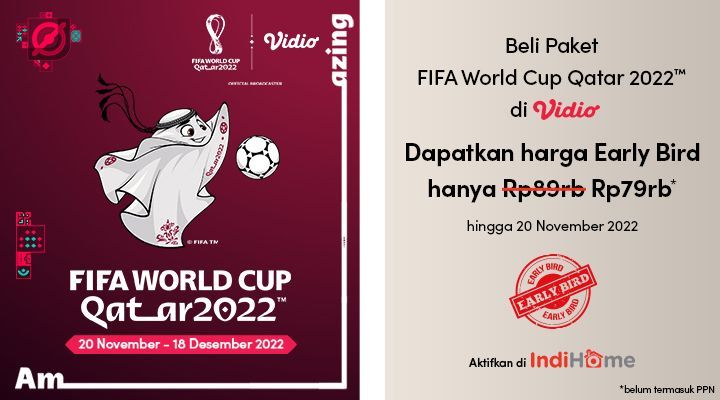 Nonton FIFA World Cup Qatar 2022 dari Vidio, di IndiHome TV Lebih Seru! Ikuti 3 Langkah Mudah Ini