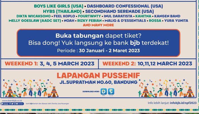 Cara Mudah Dapatkan Tiket Now Playing Festival 2023 Bersama bank bjb