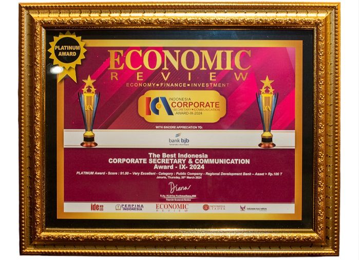 Bank bjb Raih Penghargaan The Best Corporate Secretary and Communication di Ajang ICCA 2024