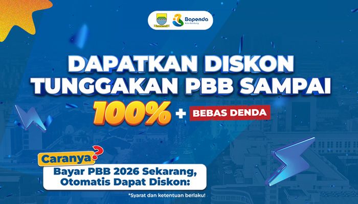 Diskon PBB Kota Bandung 2026 Hingga 100 Persen, Tunggakan Lama Bebas Denda hingga 31 Desember